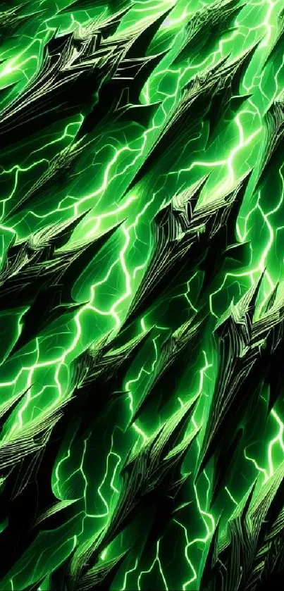 Dynamic green electric blaze phone wallpaper with neon streaks.