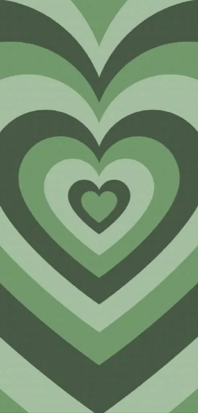 Green heart pattern wallpaper for mobile.