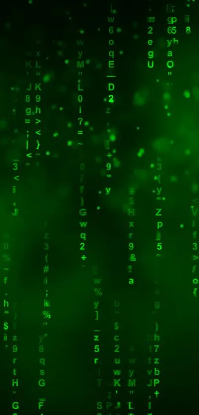 Green Matrix code wallpaper with digital characters cascading down.