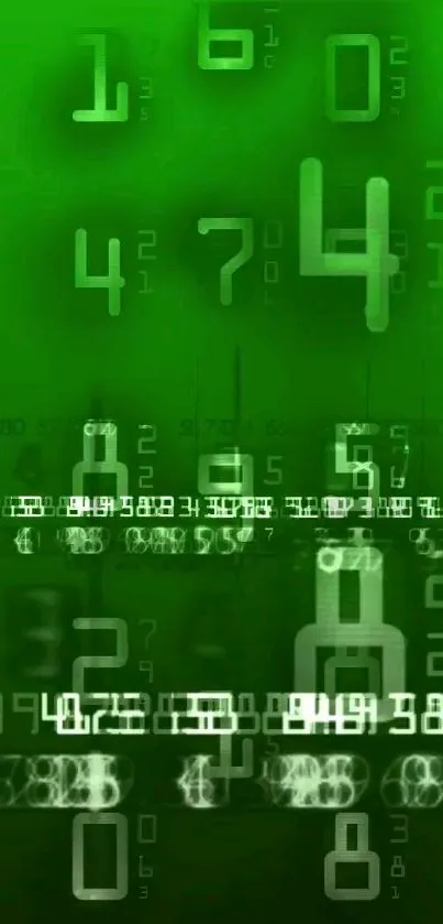 Green Matrix-themed wallpaper with glowing numbers.