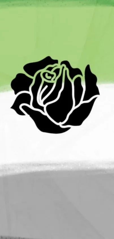 Abstract green rose with gradient background wallpaper.