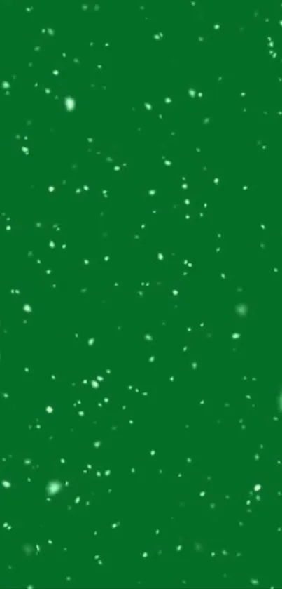 Green snowy night wallpaper with starry sky design.