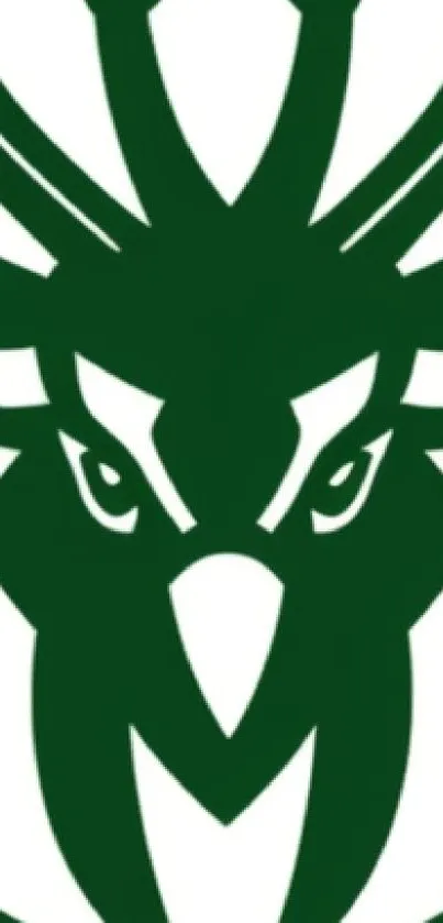 Dark green deer logo with antlers on a phone wallpaper.