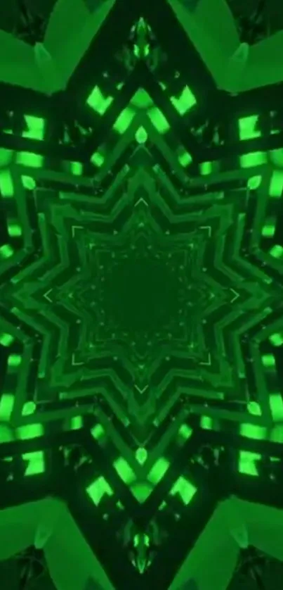 Green Symmetry Fractal Art Live Wallpaper