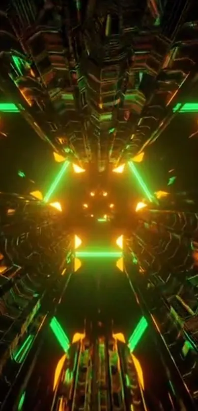 Green Symmetry Visual Effect Lighting Live Wallpaper