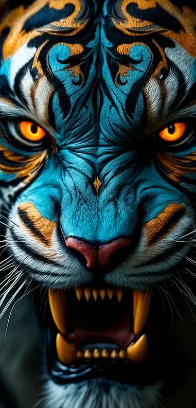 Growling Tiger With Yellow Teeth Live Wallpaper