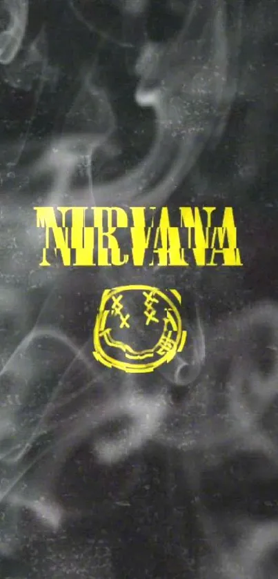 Nirvana logo with smoke on black background wallpaper.