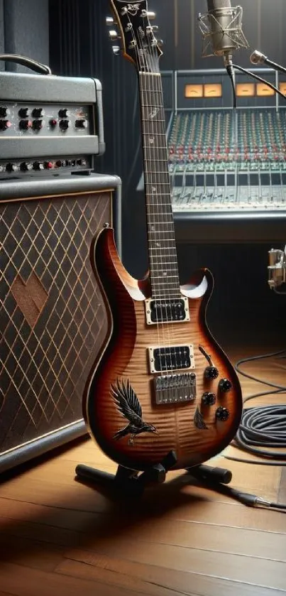 Guitar and amp setup in a recording studio vibe.