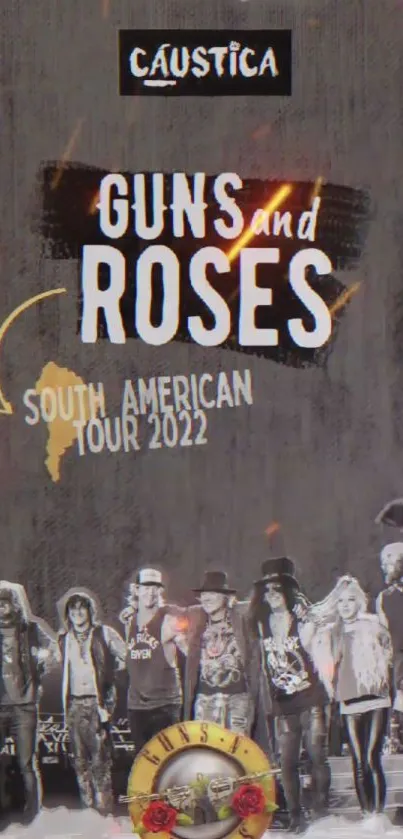 Guns and Roses 2022 South American tour wallpaper showcasing the iconic band.