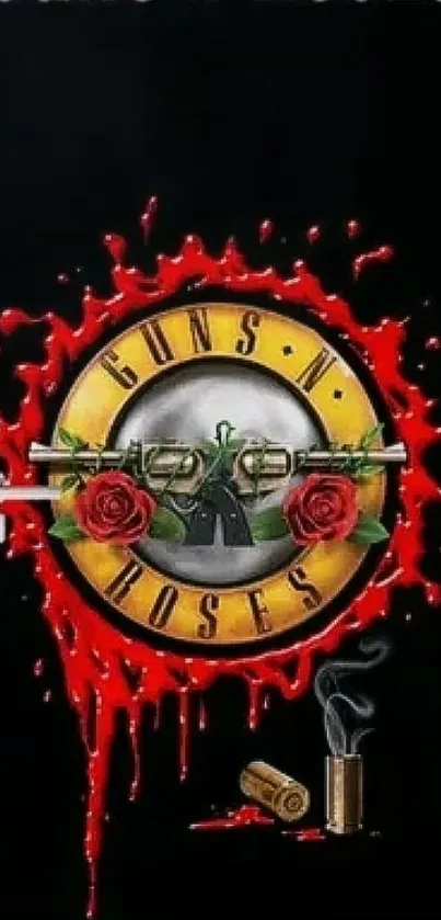 Guns N' Roses artistic wallpaper with bold red accents.