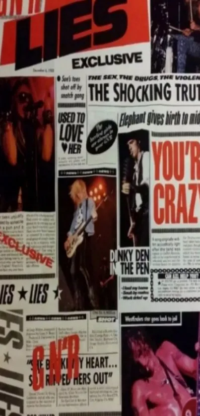 Guns N' Roses collage with classic band graphics.