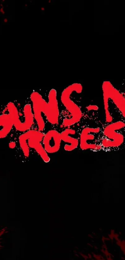 Guns N' Roses wallpaper with black background and red text.