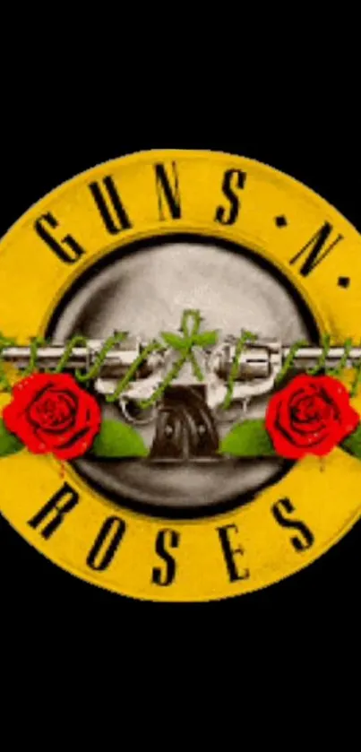 Guns N' Roses logo with roses and barbed wire.