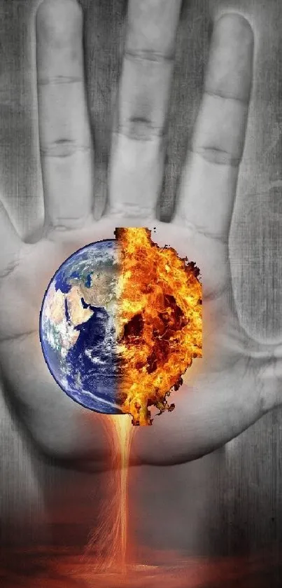 Hand Amber World Live Wallpaper