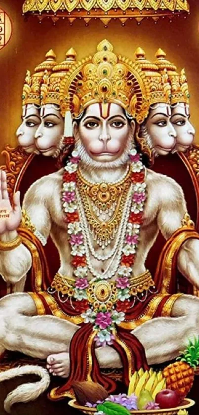 Divine Hanuman with vibrant details and spiritual elements.