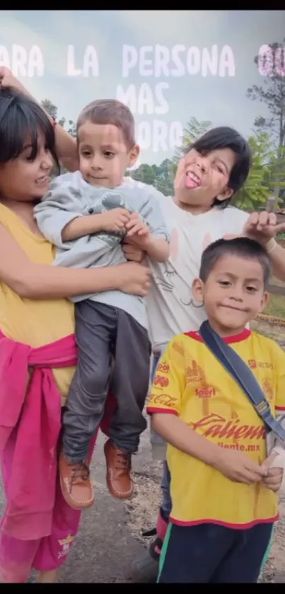 Family enjoying a day outdoors, smiles all around.