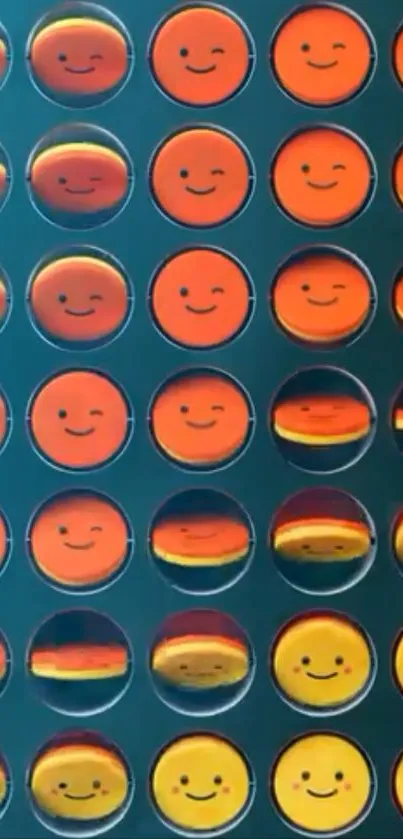 Colorful emoji circles with smiley faces.
