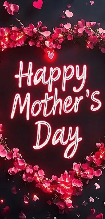 Heart-shaped floral pattern for Mother's Day wallpaper.