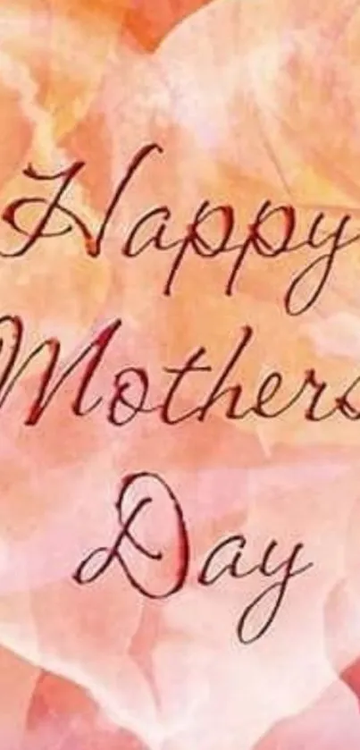 Happy Mother's Day wallpaper with peach floral design.