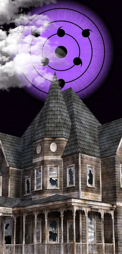 Haunted House with Purple Sky - free download