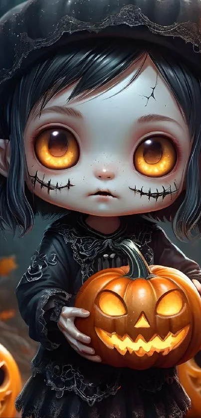 Head Pumpkin Black Live Wallpaper