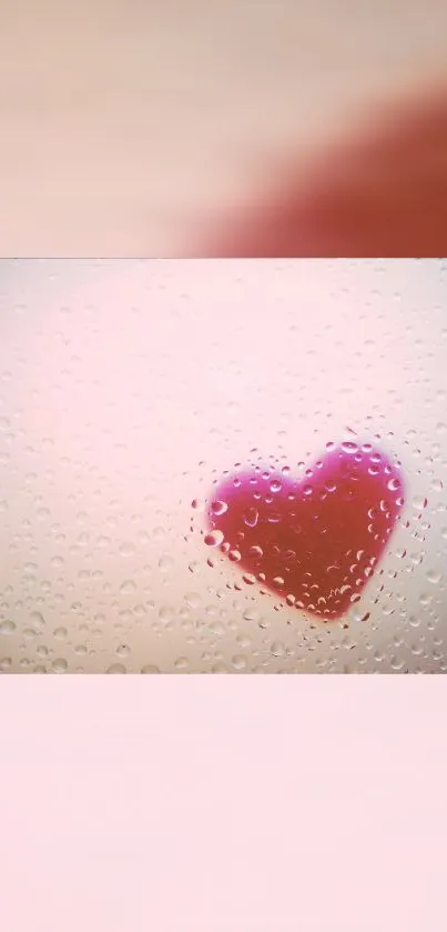 Heart and raindrops on a pink background.