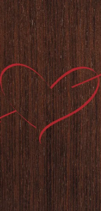 Heart with arrow on wooden texture background wallpaper