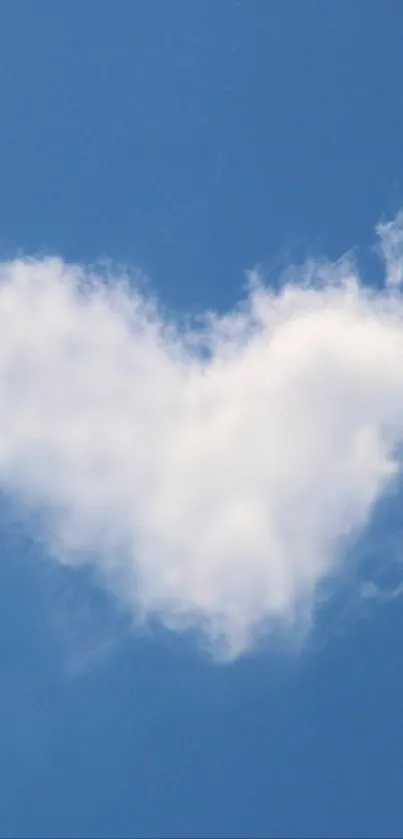 Heart-shaped cloud against a blue sky wallpaper.