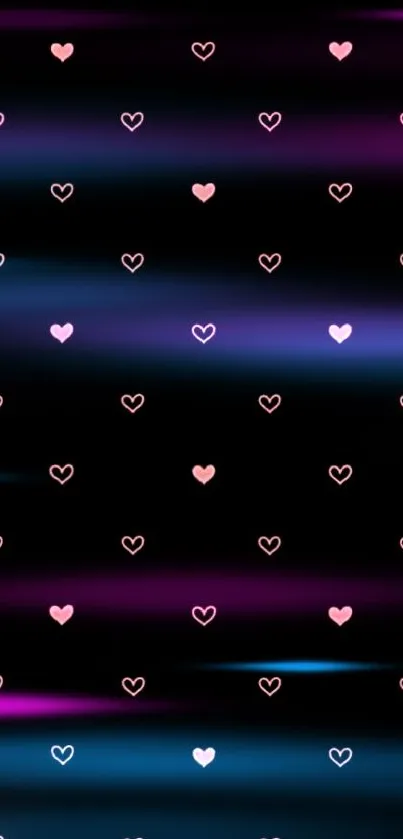 Vibrant heart pattern on a neon gradient background.