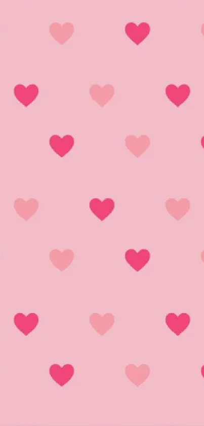 Heart pattern wallpapers in red, pink, and black for mobile phones.