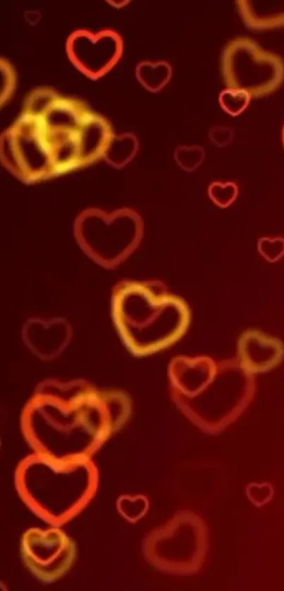 Vibrant red and yellow glowing heart wallpaper.