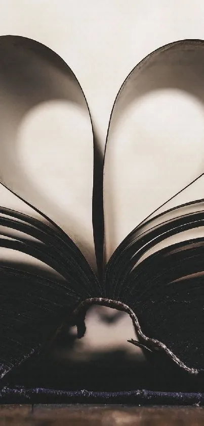Heart-shaped pages forming a book photo wallpaper.