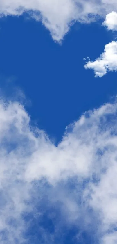 Heart-shaped cloud against a blue sky.