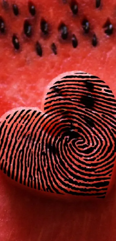 Heart-shaped watermelon with intricate design
