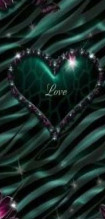 Heart pattern wallpaper with love text