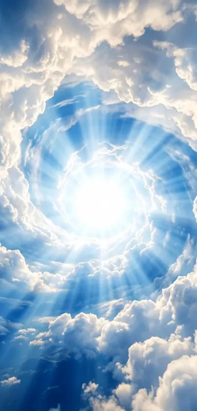 Heavenly swirling clouds with divine light