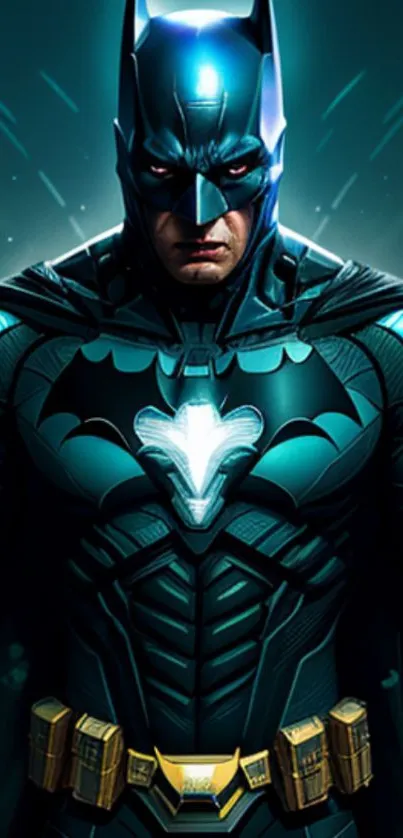 Dark Knight in detailed armor mobile wallpaper