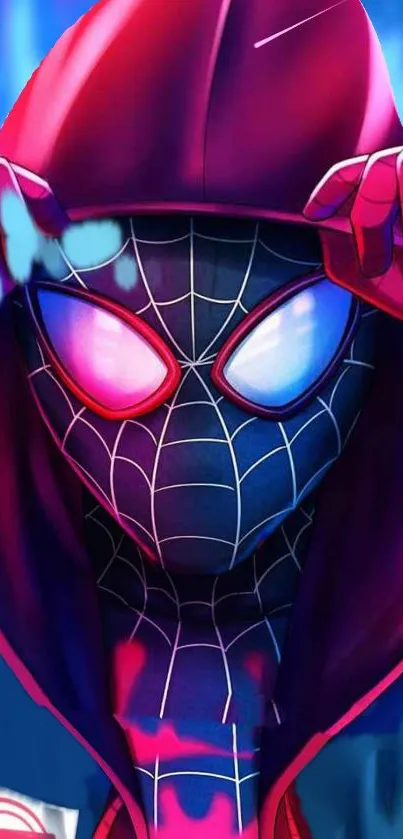 Spider hero in red hoodie wallpaper