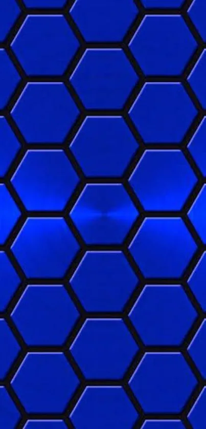 Blue hexagonal pattern mobile wallpaper with modern design.