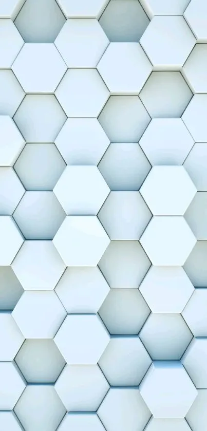 Light blue hexagonal pattern wallpaper with a modern geometric design.