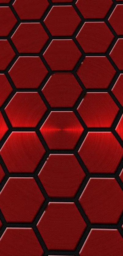 Red hexagonal pattern design, perfect for a modern mobile wallpaper.