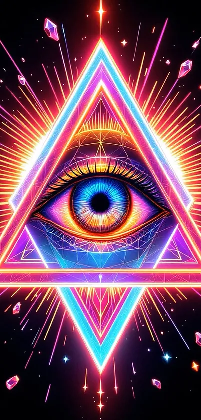 Highly Stylized Neon Eye Live Wallpaper