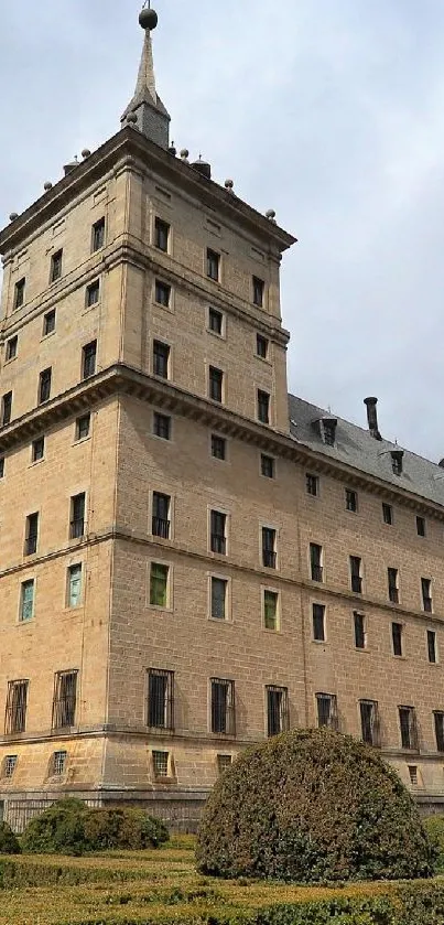 Historic building with dramatic sky, perfect for mobile wallpaper.