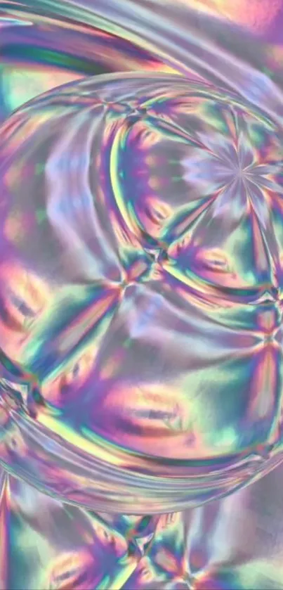 Holographic abstract wallpaper with iridescent colors.