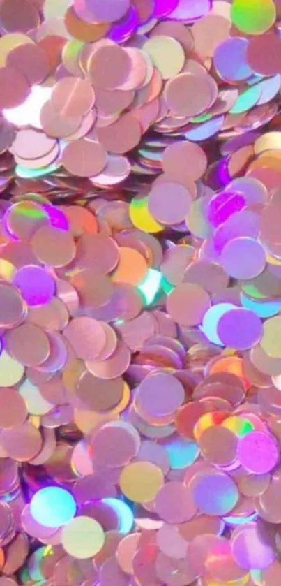 Vibrant holographic glitter confetti mobile wallpaper.