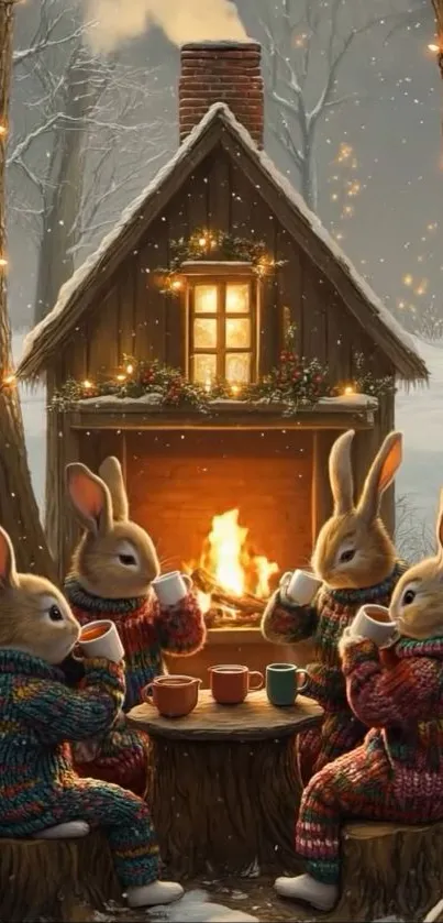 Home Christmas Day Leporids Live Wallpaper