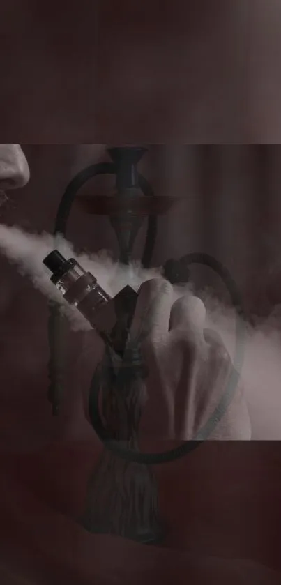 Mobile wallpaper featuring hookah smoke and dark, moody colors.