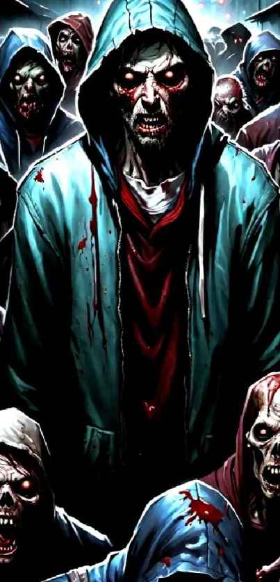 Creepy zombie artwork wallpaper for mobile phones.