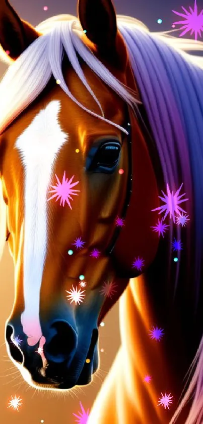 Horse Light Purple Live Wallpaper