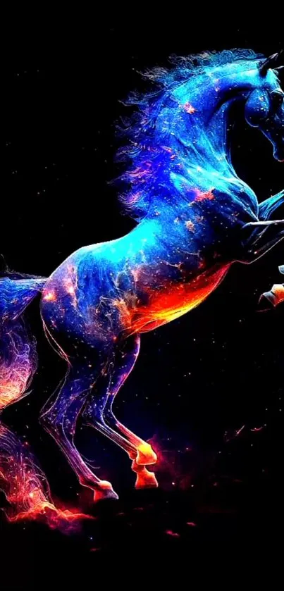 Horse Organism Electric Blue Live Wallpaper